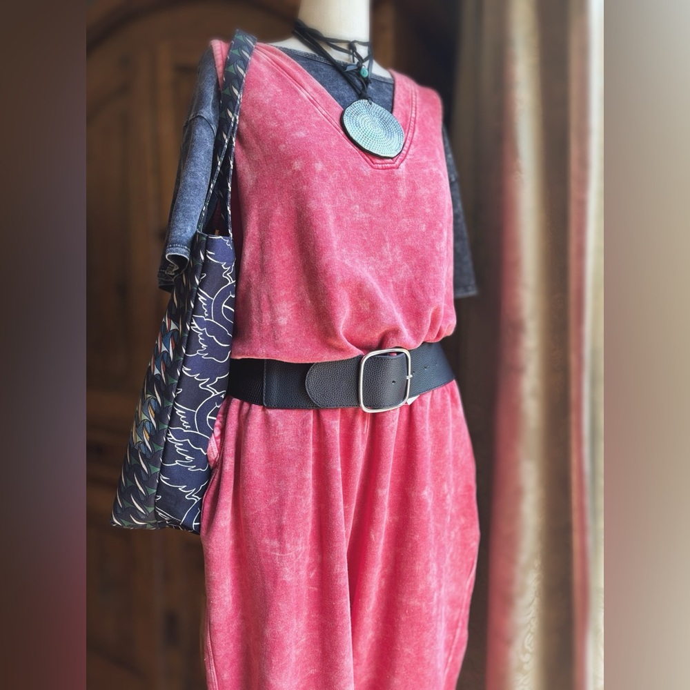 NWT Boutique Acid Wash Pink Sweatshirt Romper Jumpsuit Plus Size 20 - Picture 10 of 11